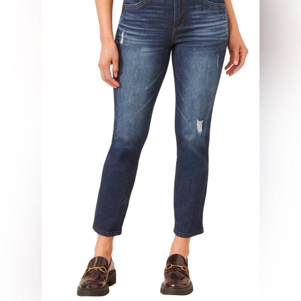 Women's Dark Blue Cropped Ankle Jeans